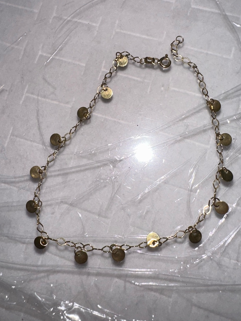 LXG 14k Yellow Gold Disc Dangle Charm Bracelet- The Luxe Group